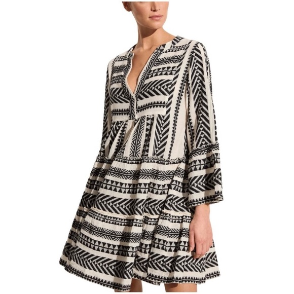 Devotion Twins Ella Black & White Embroidered Tunic Dress Mini M - Picture 4 of 12